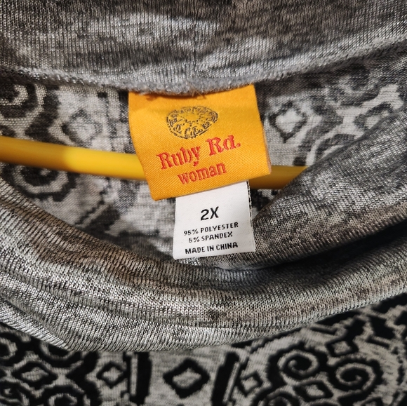 Ruby Rd Woman Silver Black Top 2X 2XL XXL - Picture 2 of 4